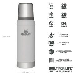 Stanley Klasik Vakumlu Paslanmaz Çelik Termos 0.75 LT Gri