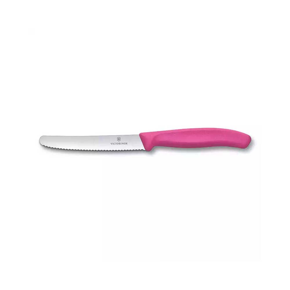 Victorinox 6.7836.L115 11cm Pembe Tırtıklı Domates ve Sofra Bıçağı
