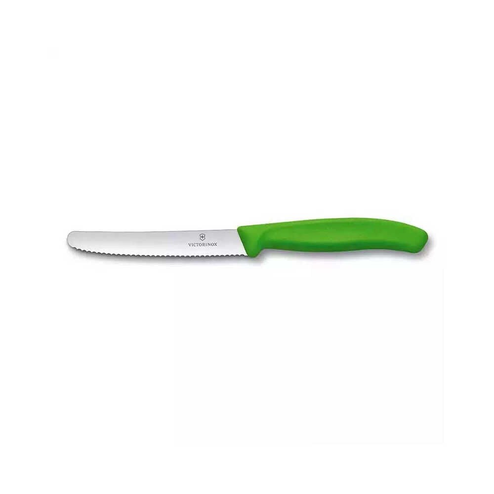 Victorinox 6.7836.L114 11cm Yeşil Tırtıklı Domates ve Sofra Bıçağı