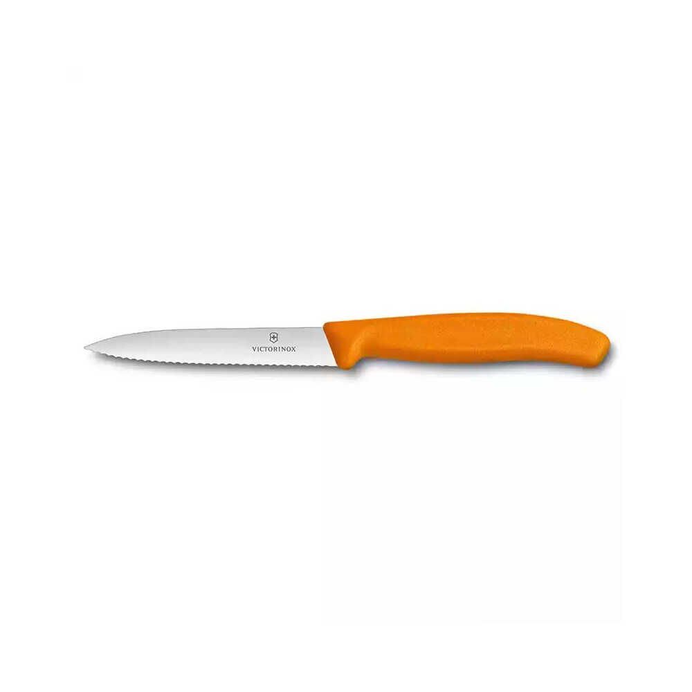 Victorinox 6.7736.L9 10cm Turuncu Tırtıklı Soyma Bıçağı