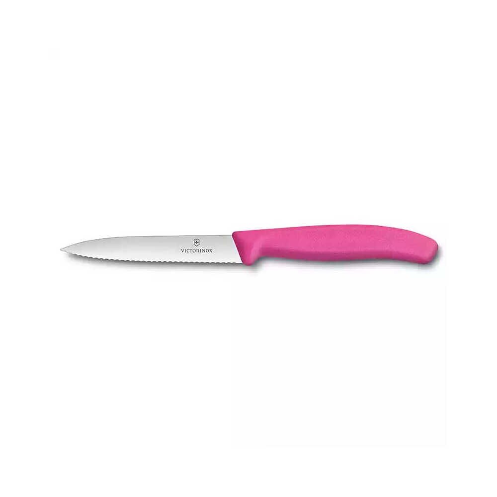 Victorinox 6.7736.L5 10cm Pembe Tırtıklı Soyma Bıçağı