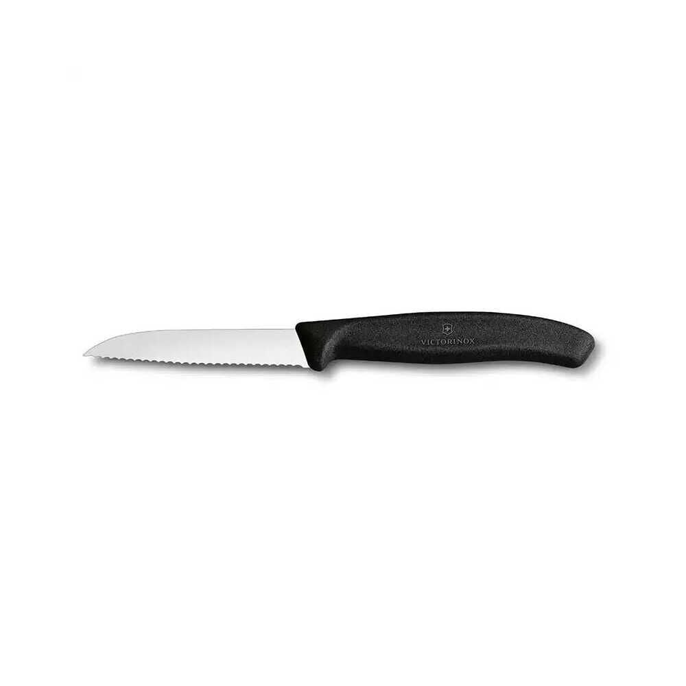 Victorinox 6.7433 8cm Siyah Tırtıklı Soyma Bıçağı