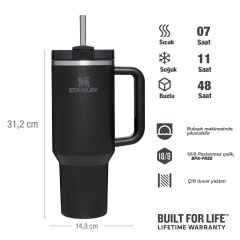 Stanley Quencher Pipetli Termos Bardak 1.18 Lt Siyah