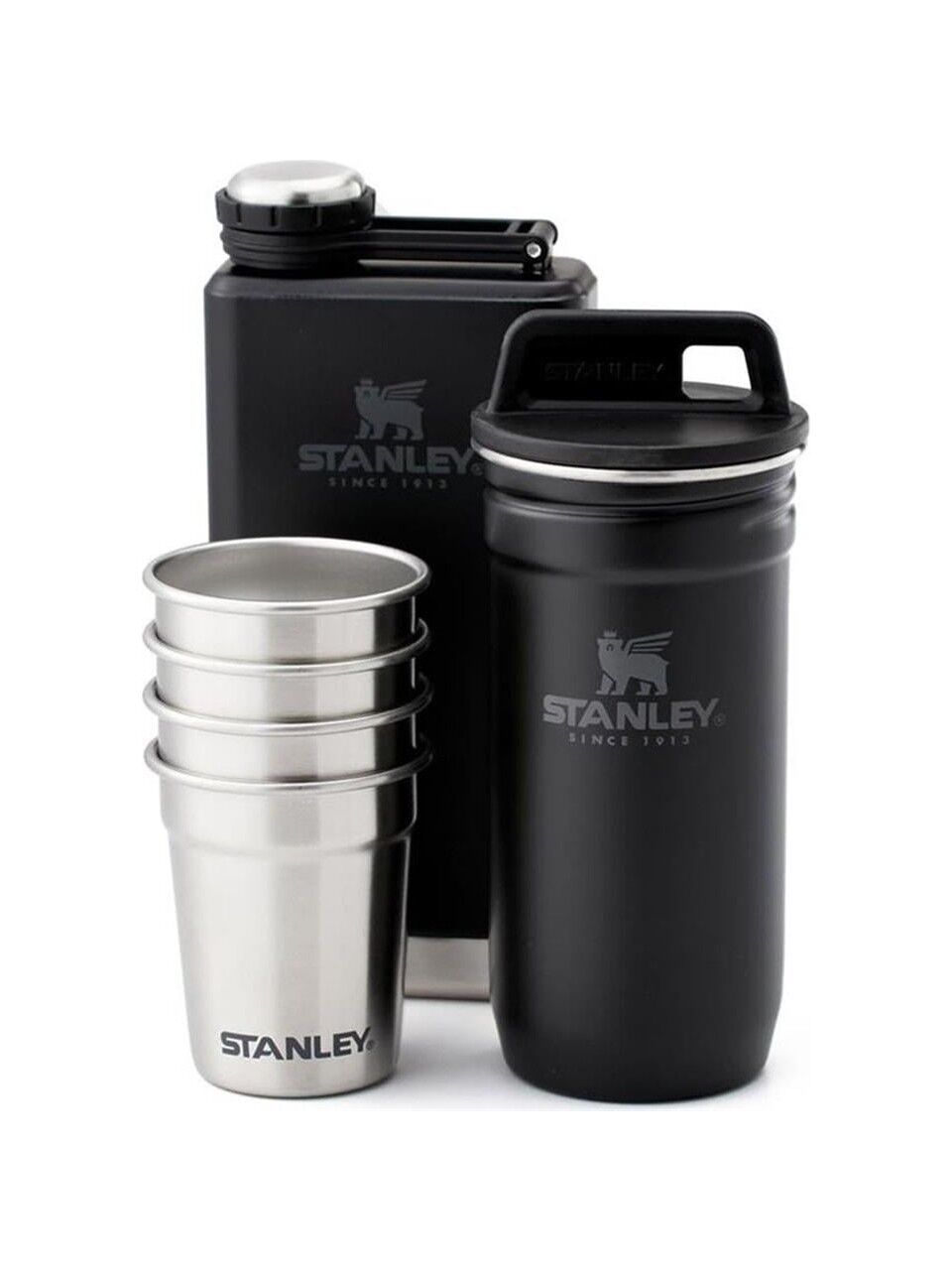 Stanley Adventure Çelik Shot Bardak ve Matara Seti Siyah