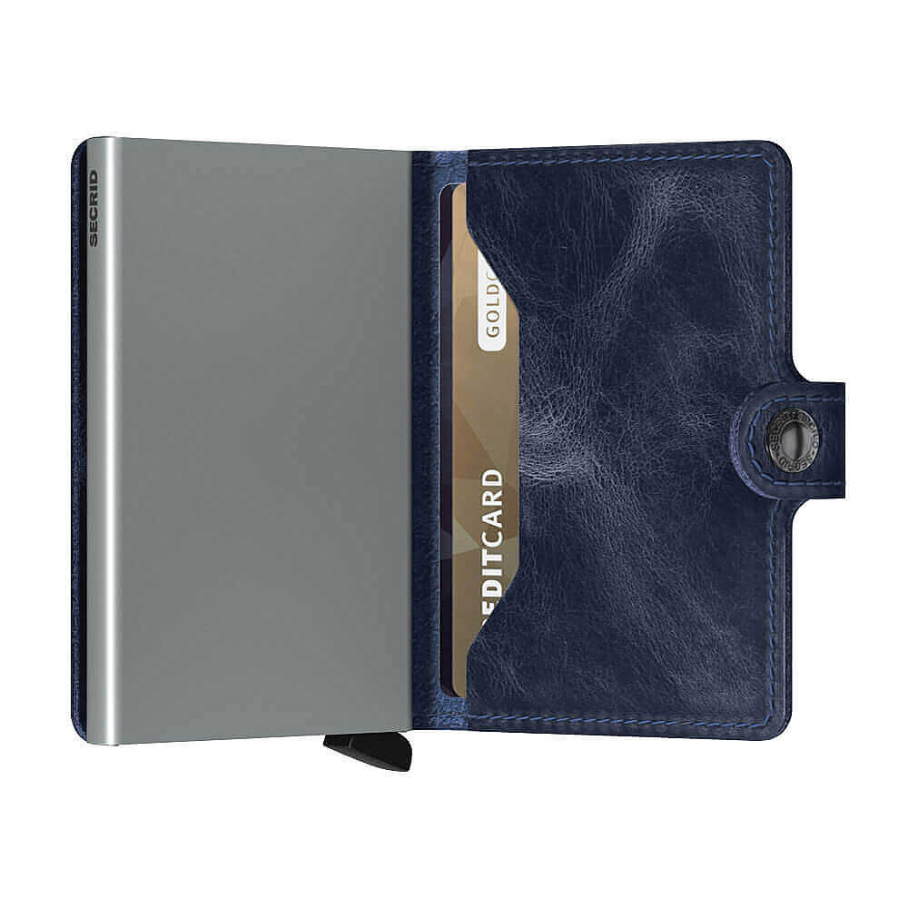 Secrid Miniwallet Vintage Kartlık Cüzdan Mavi Koyu Mavi