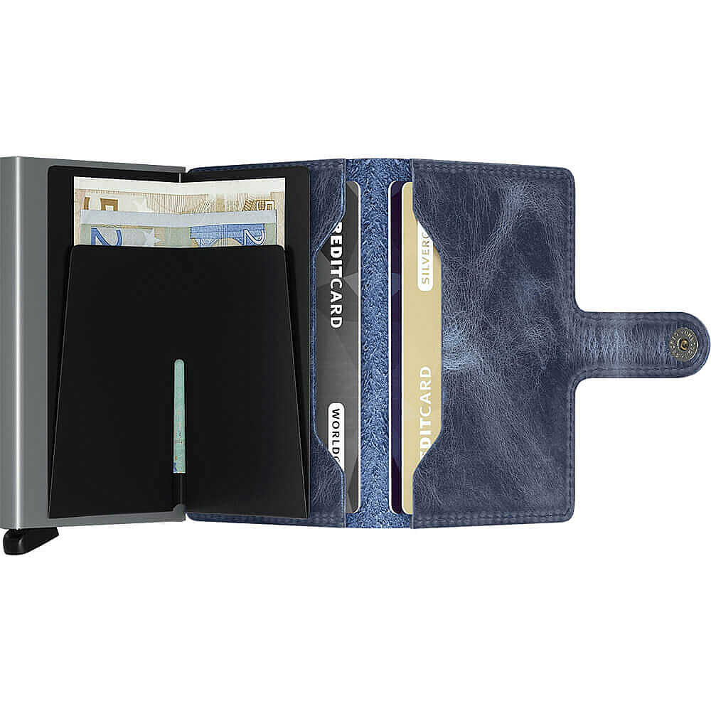 Secrid Miniwallet Vintage Kartlık Cüzdan Mavi Koyu Mavi