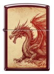 Zippo Classic Dragon Design Merlot Matte Çakmak 46021