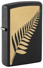 Zippo Classic 218 Palm Leaf Design Black Matte Çakmak 46473
