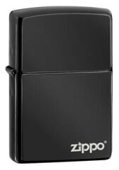 Zippo Classic Ebony Logo Çakmak Parlak Siyah 24756ZL