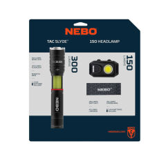 NEBO TAC SLYDE 300 Lümen El Feneri + 150 Lümen Kafa Feneri Seti